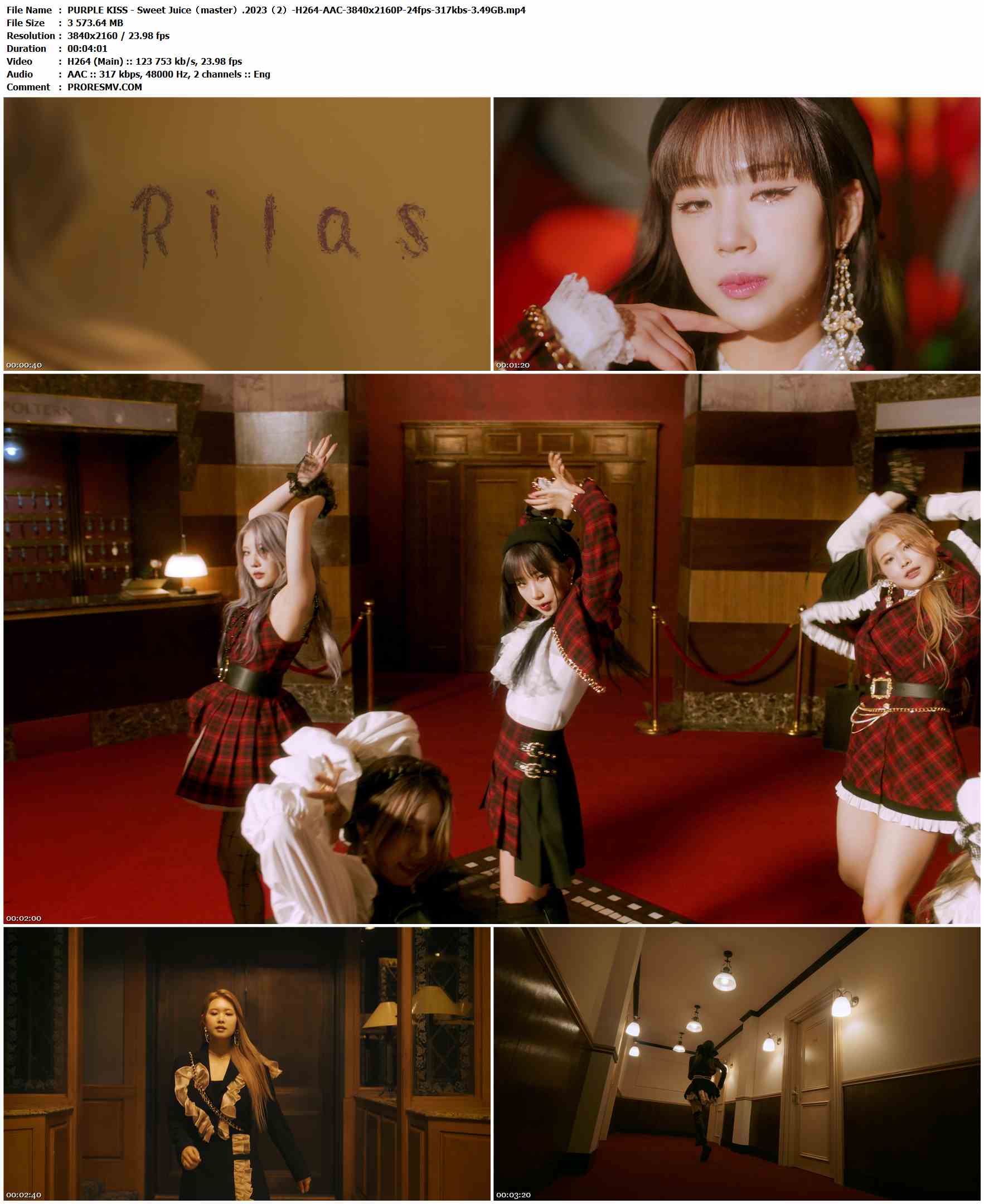 PURPLE KISS - Sweet Juice（master）.2023-H264-AAC-3840x2160P-24fps-317kbs-3.49GB官方MV_高清MV